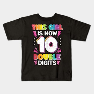 This Girl Is Now 10 Double 10th birthday Kids T-Shirt